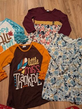 Girls Autumn Thanksgiving Bundle | Set of 4 Boutique Dresses & Tops XXL & XXXL